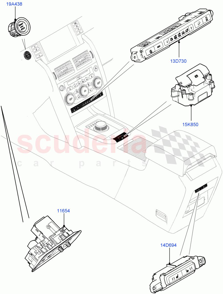 Switches(Facia And Console)(Changsu (China))((V)FROMFG000001) of Land Rover Land Rover Discovery Sport (2015+) [2.0 Turbo Petrol AJ200P]