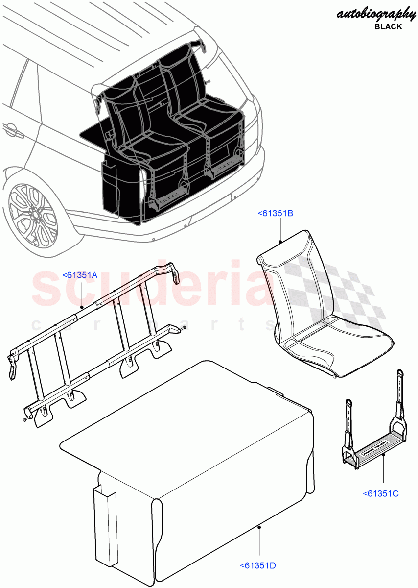Rear Seat Frame(Luggage Compartment, Autobiography Black / SV Autobiography)(With 40/40 Split Individual Rr Seat,With 2 Rear Small Individual Seats)((V)FROMGA000001) of Land Rover Land Rover Range Rover (2012-2021) [3.0 I6 Turbo Petrol AJ20P6]