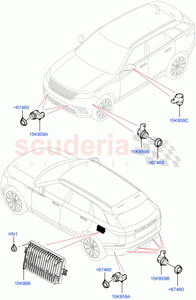 Parking Distance Control((V)FROMMA000001) of Land Rover Land Rover Range Rover Velar (2017+) [5.0 OHC SGDI SC V8 Petrol]