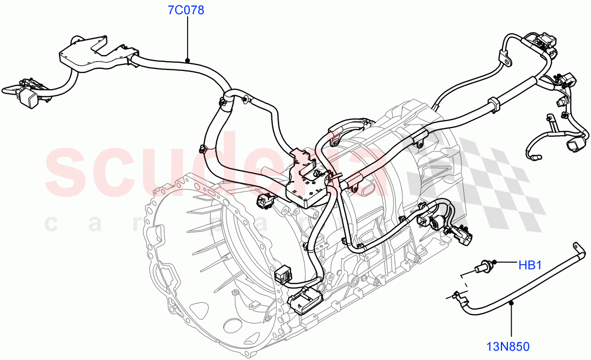 Electrical Wiring - Engine And Dash(Case Assy / Transmission)((V)FROMAA000001) of Land Rover Land Rover Range Rover Sport (2010-2013) [5.0 OHC SGDI NA V8 Petrol]