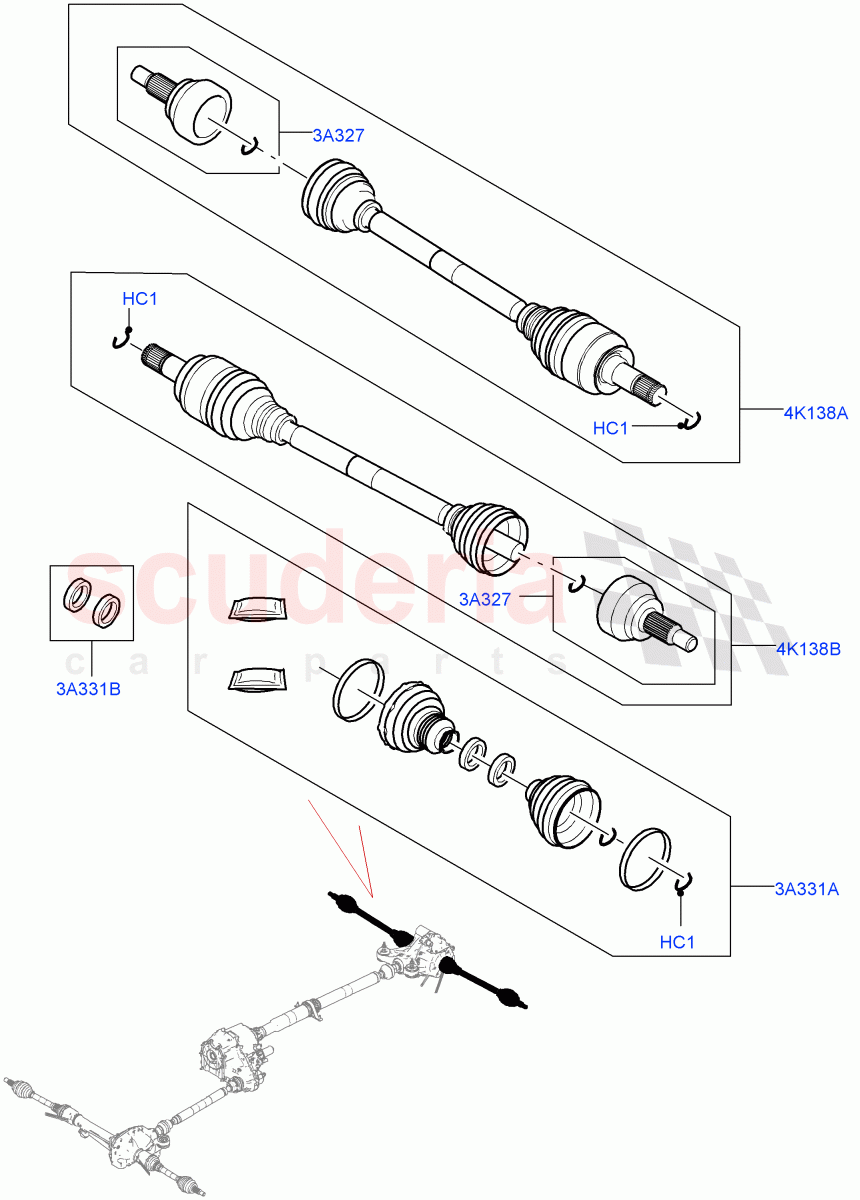 Drive Shaft - Rear Axle Drive(Driveshaft) of Land Rover Land Rover Defender (2020+) [3.0 I6 Turbo Diesel AJ20D6]