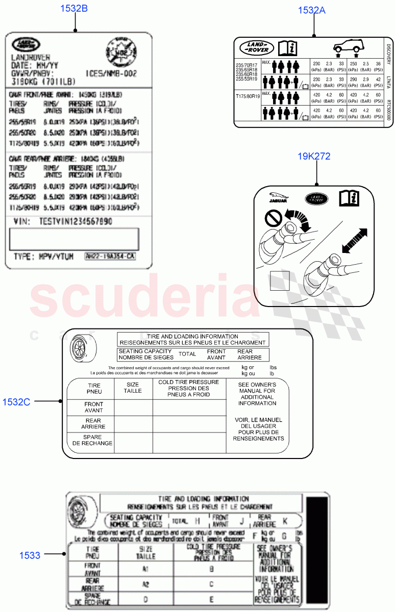 Labels((V)FROMAA000001) of Land Rover Land Rover Discovery 4 (2010-2016) [3.0 Diesel 24V DOHC TC]