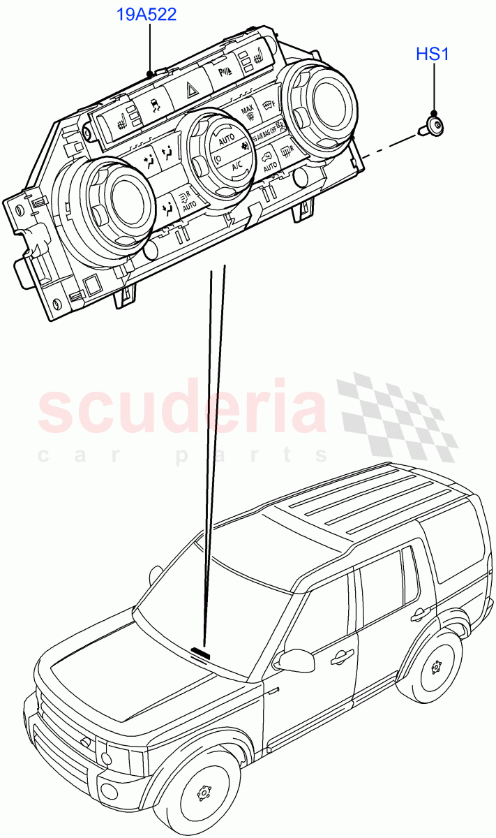 Heater & Air Conditioning Controls(Main Unit)((V)FROMAA000001,(V)TOBA999999) of Land Rover Land Rover Discovery 4 (2010-2016) [3.0 Diesel 24V DOHC TC]
