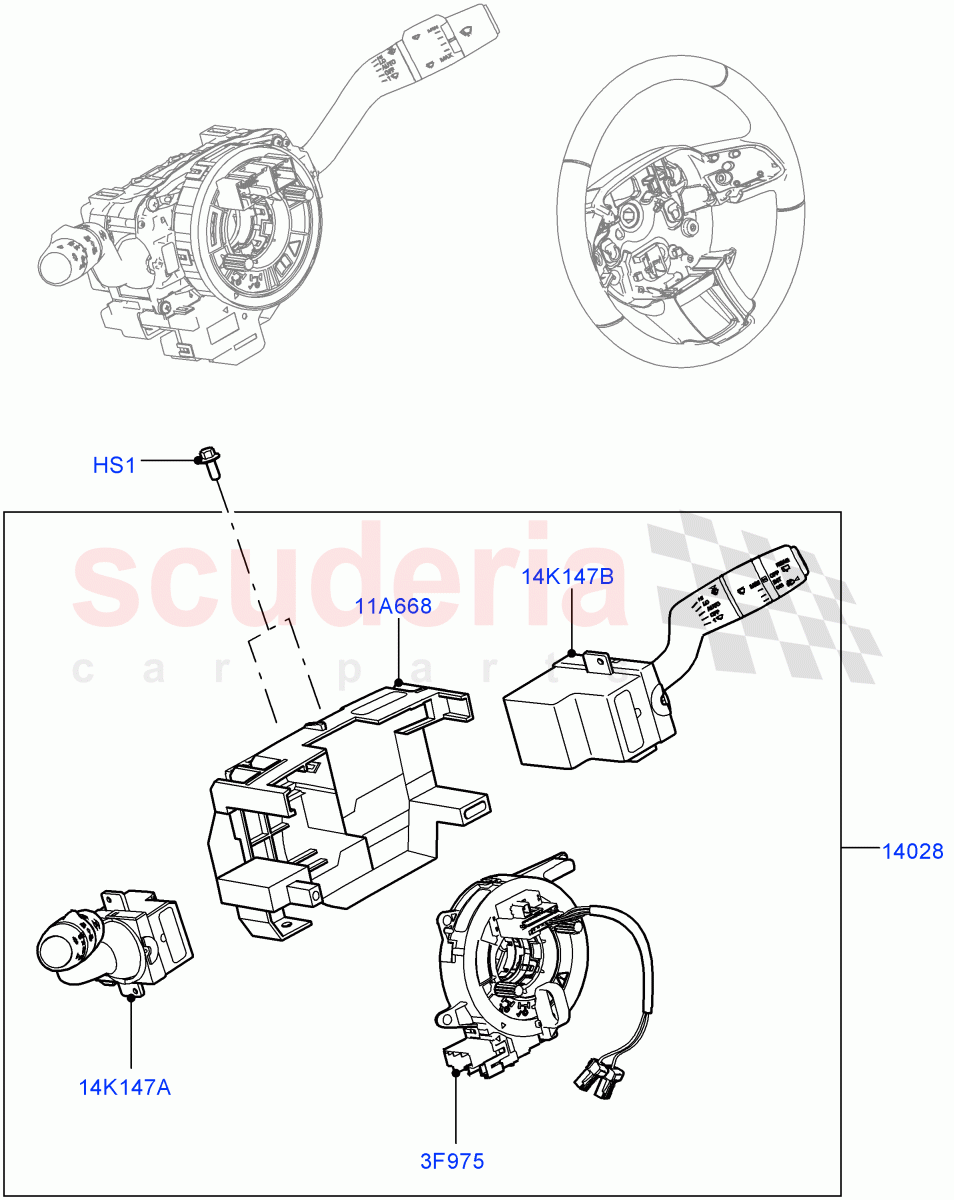 Switches(Steering Column)(Changsu (China))((V)FROMFG000001) of Land Rover Land Rover Discovery Sport (2015+) [1.5 I3 Turbo Petrol AJ20P3]