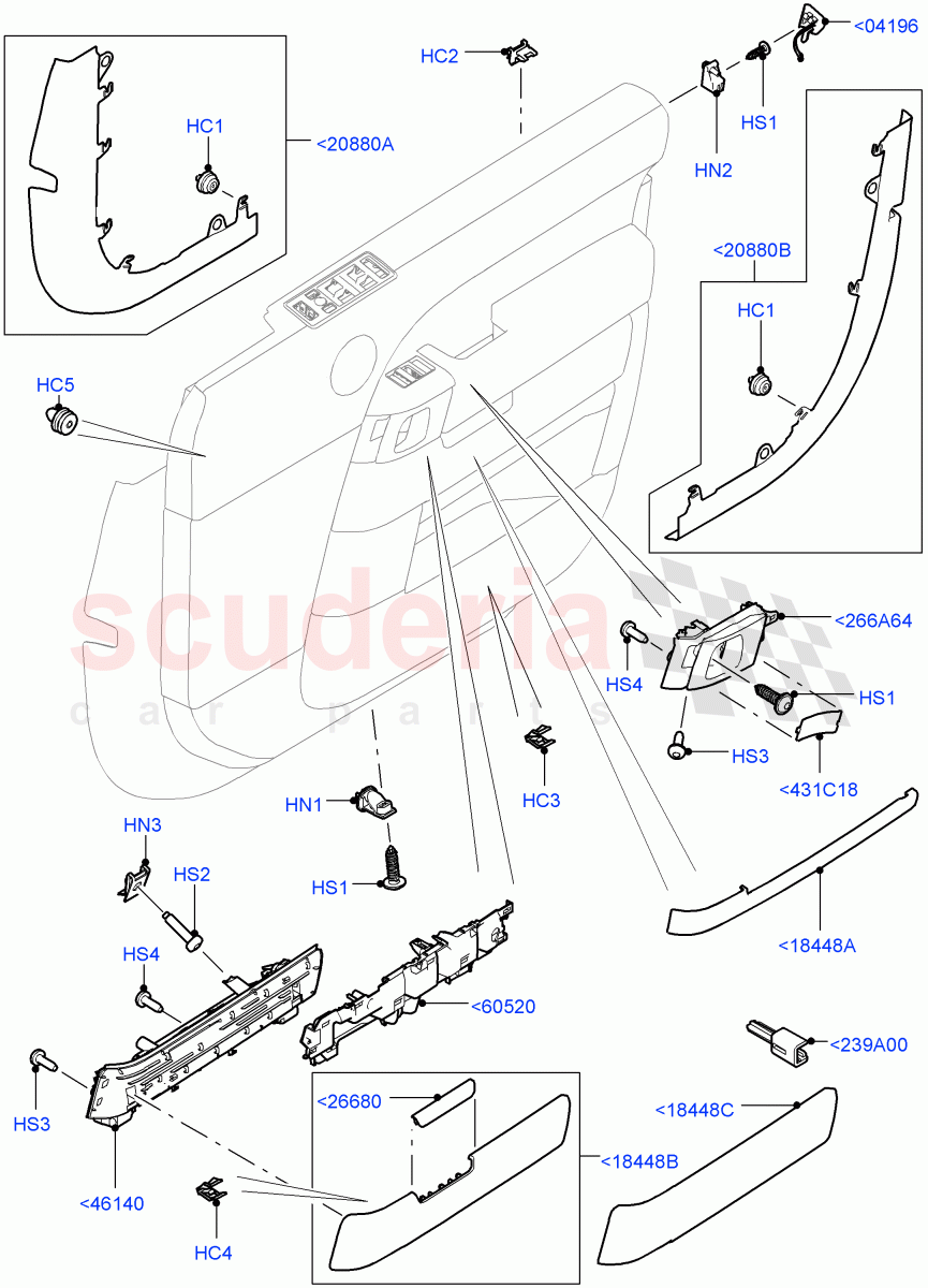 Front Door Trim Installation(Finishers And Mouldings)((V)TOHA999999) of Land Rover Land Rover Range Rover (2012-2021) [3.0 Diesel 24V DOHC TC]