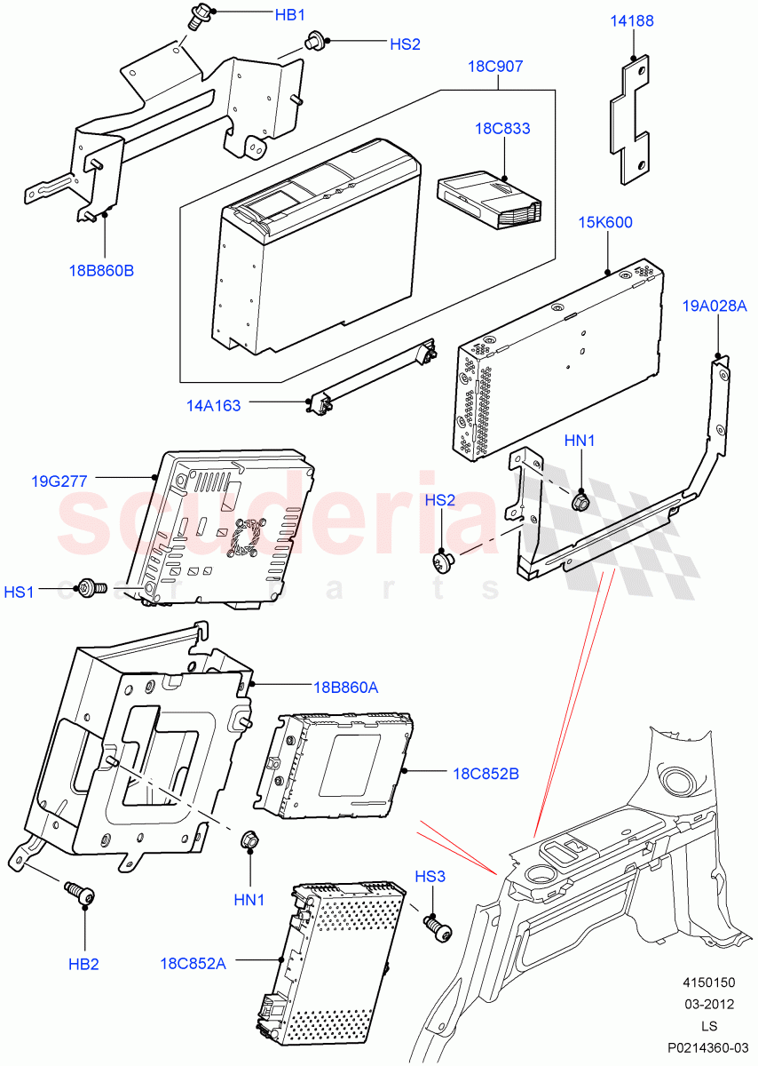 Family Entertainment System(Luggage Compartment)((V)FROMAA000001,(V)TOBA999999) of Land Rover Land Rover Discovery 4 (2010-2016) [5.0 OHC SGDI NA V8 Petrol]