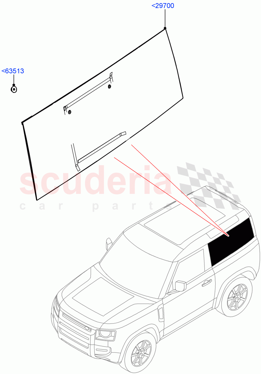 Quarter Windows(Short Wheelbase) of Land Rover Land Rover Defender (2020+) [3.0 I6 Turbo Diesel AJ20D6]