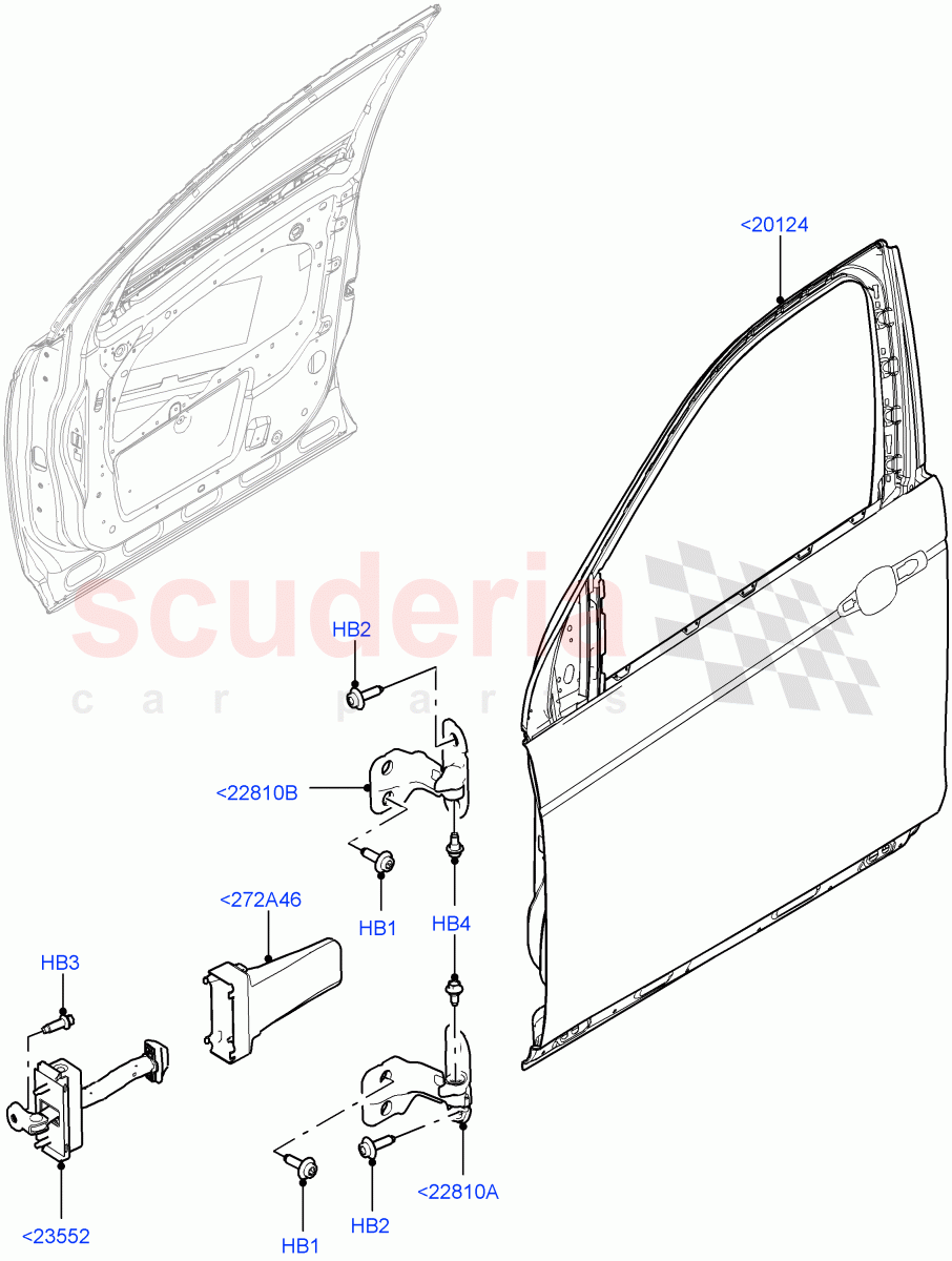 Front Doors, Hinges & Weatherstrips(Weatherstrips And Seals)(Itatiaia (Brazil))((V)FROMGT000001) of Land Rover Land Rover Discovery Sport (2015+) [1.5 I3 Turbo Petrol AJ20P3]