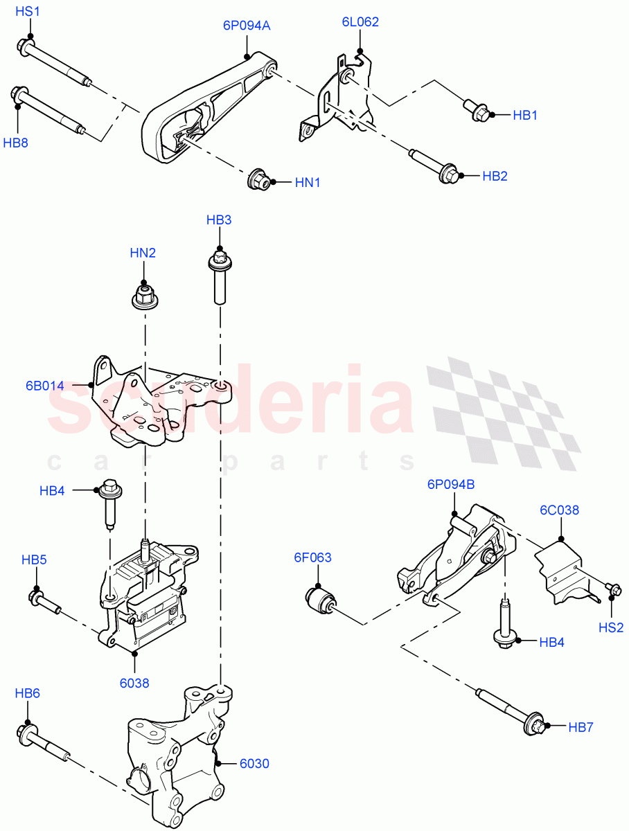 Engine Mounting(2.0L AJ20P4 Petrol High PTA,Changsu (China),2.0L AJ20P4 Petrol Mid PTA,2.0L AJ20P4 Petrol E100 PTA)((V)FROMKG446857) of Land Rover Land Rover Discovery Sport (2015+) [2.2 Single Turbo Diesel]