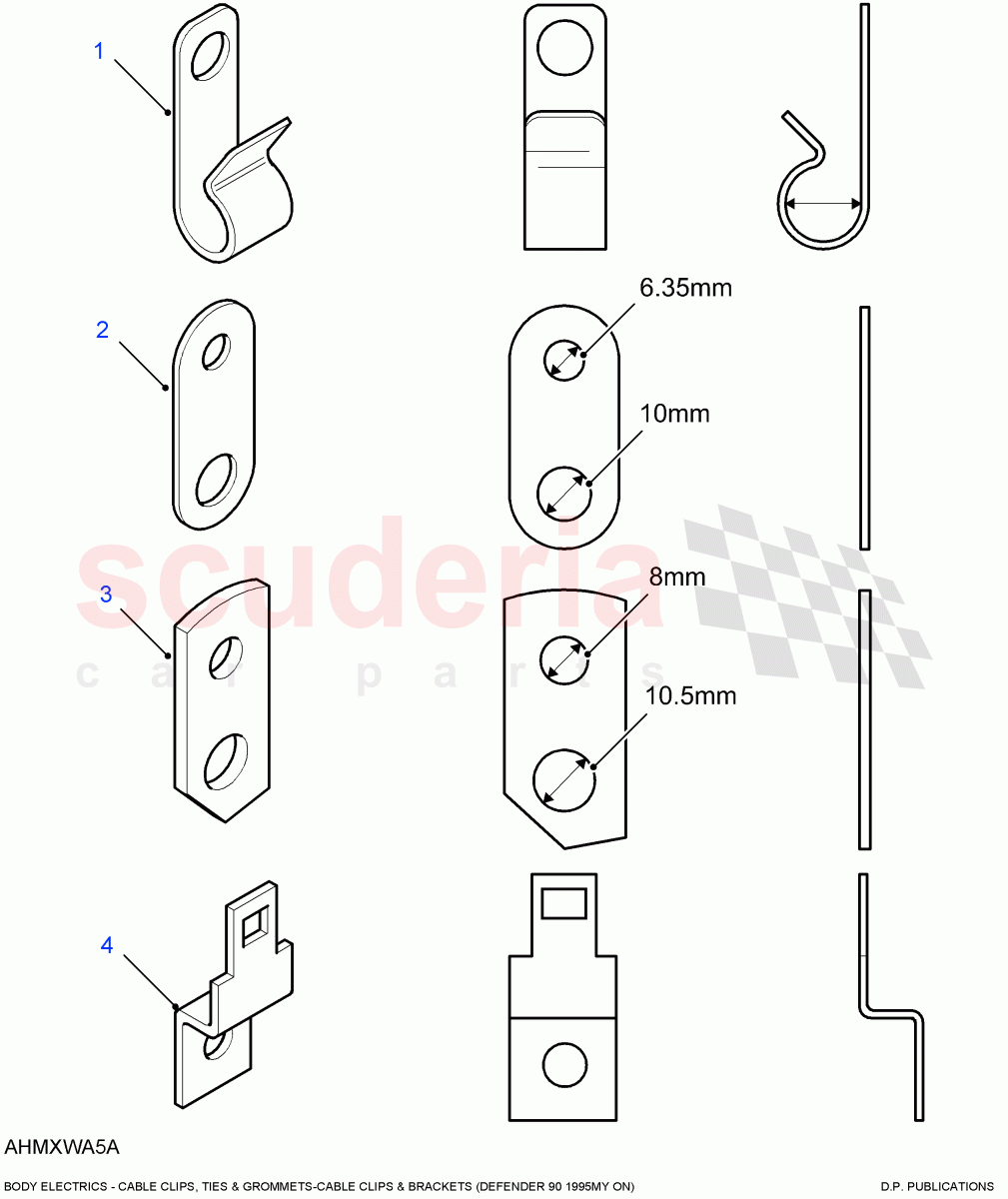 Cable Clips & Brackets((V)FROM7A000001) of Land Rover Land Rover Defender (2007-2016)