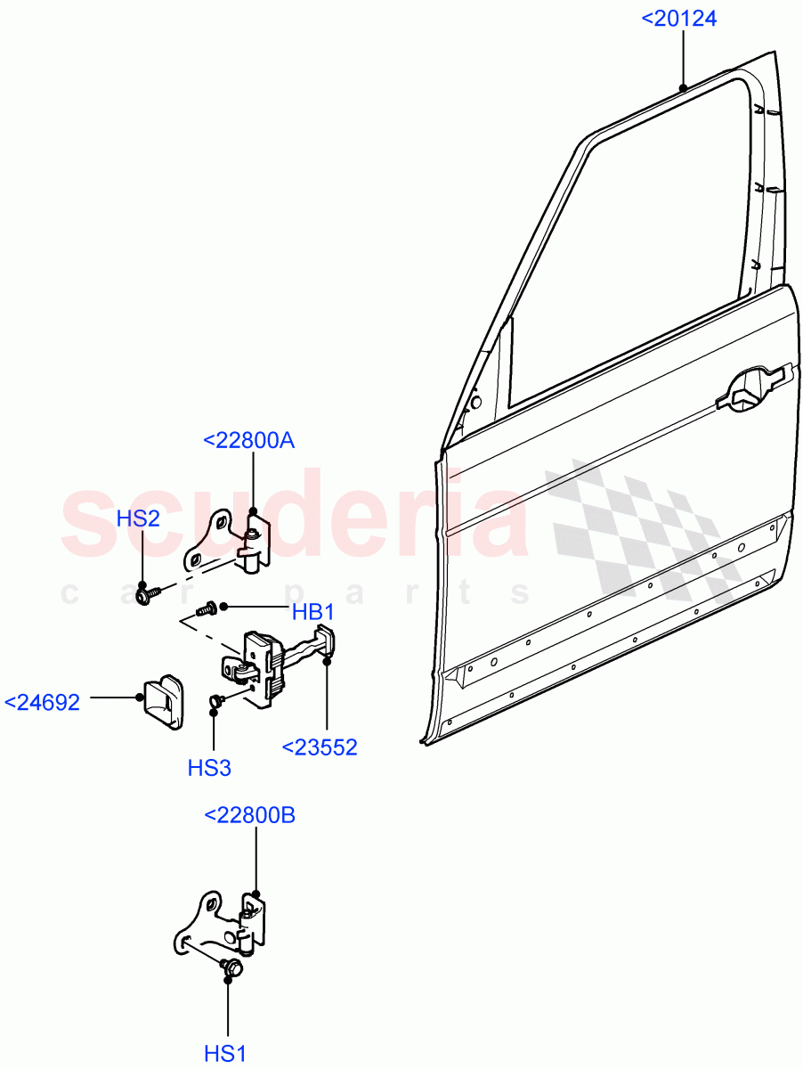 Front Doors, Hinges & Weatherstrips(Door And Fixings)((V)FROMAA000001) of Land Rover Land Rover Range Rover (2010-2012) [5.0 OHC SGDI SC V8 Petrol]
