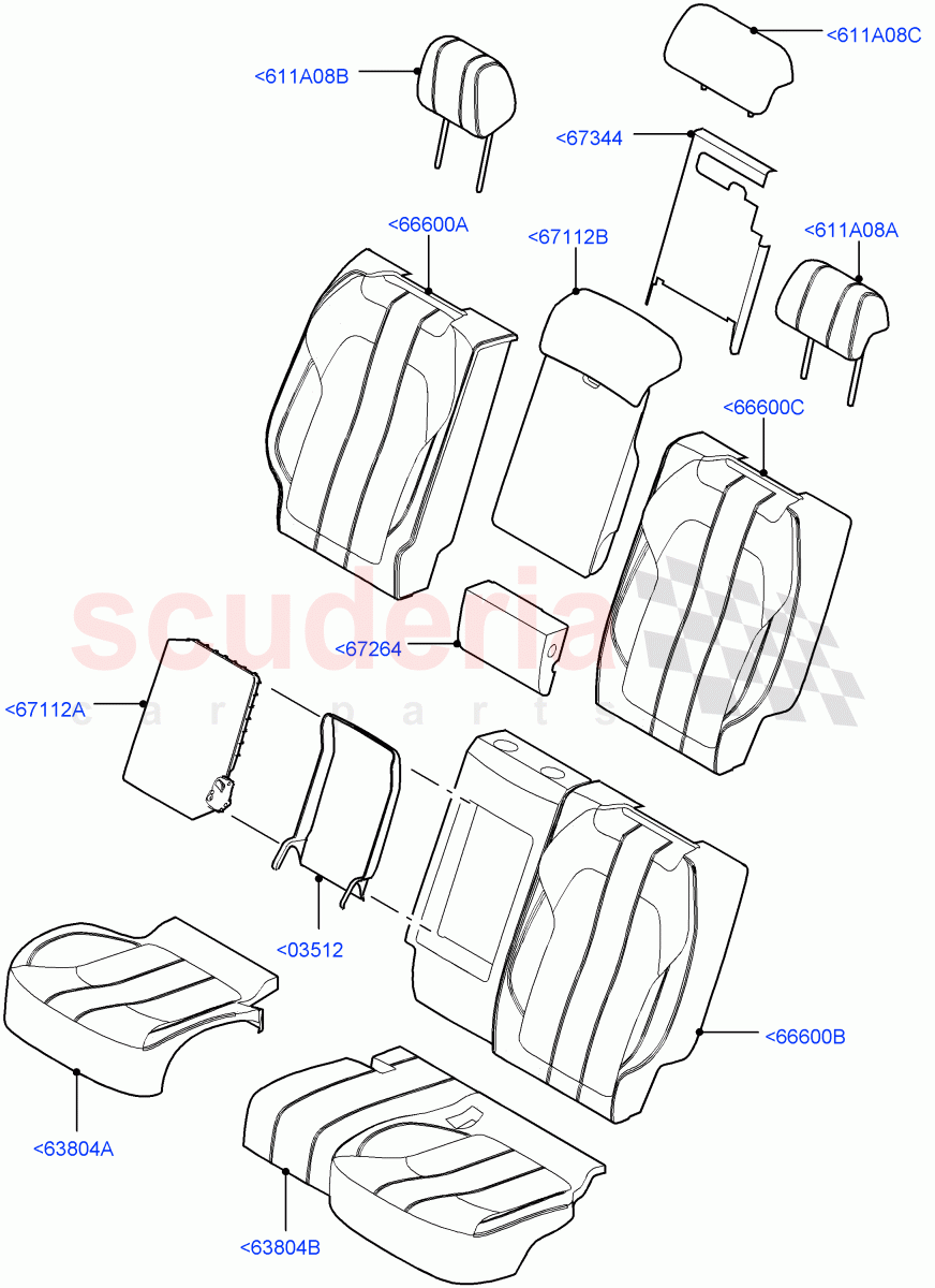 Rear Seat Covers(Extended Windsor,Non SVR)((V)TOEA396202) of Land Rover Land Rover Range Rover Sport (2014+) [3.0 DOHC GDI SC V6 Petrol]