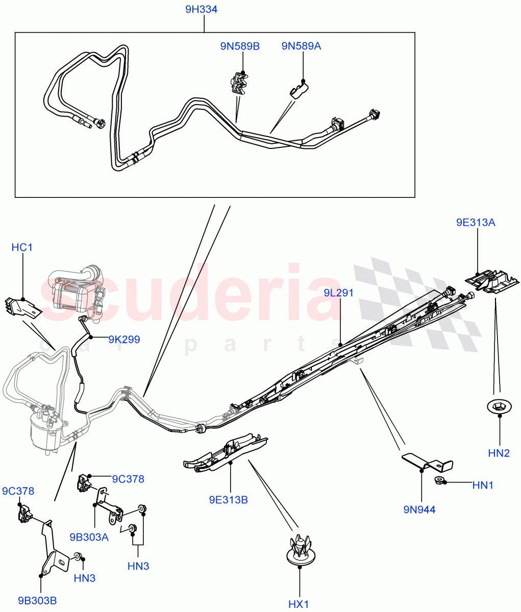 Fuel Lines(Centre And Front)(2.2L CR DI 16V Diesel) of Land Rover Land Rover Discovery Sport (2015+) [2.2 Single Turbo Diesel]