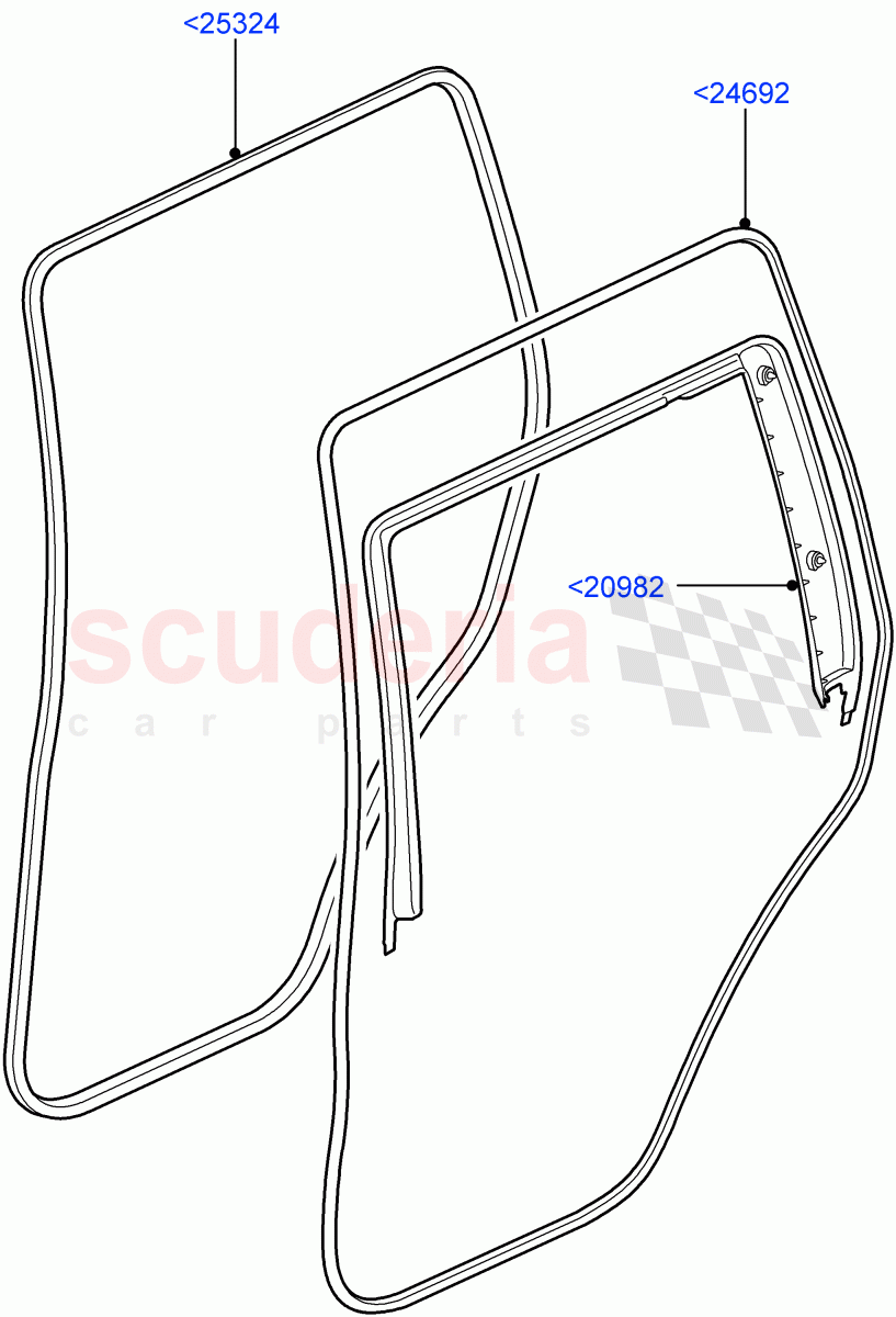 Rear Doors, Hinges & Weatherstrips(Finisher And Seals)((V)FROMAA000001) of Land Rover Land Rover Discovery 4 (2010-2016) [5.0 OHC SGDI NA V8 Petrol]