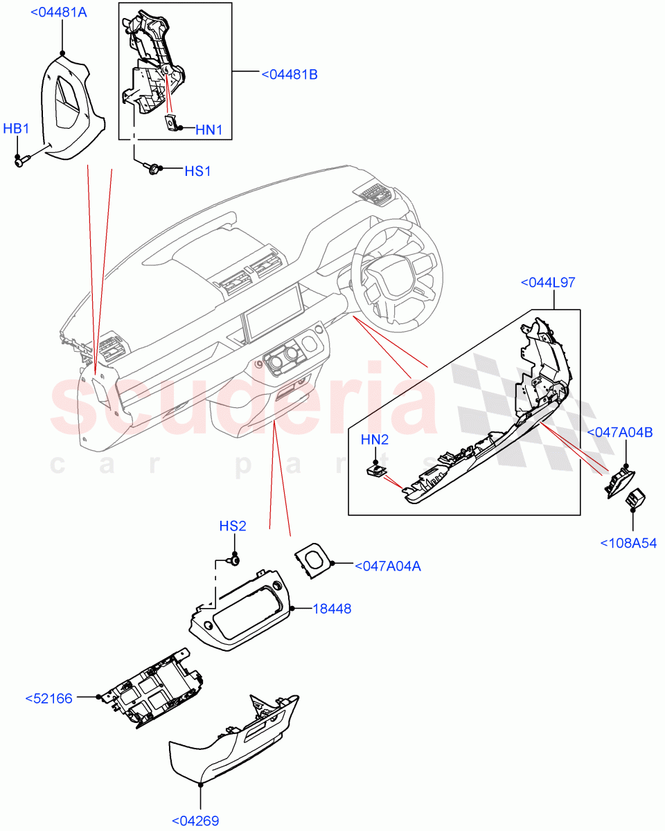 Instrument Panel(Lower, External Components) of Land Rover Land Rover Defender (2020+) [5.0 OHC SGDI SC V8 Petrol]