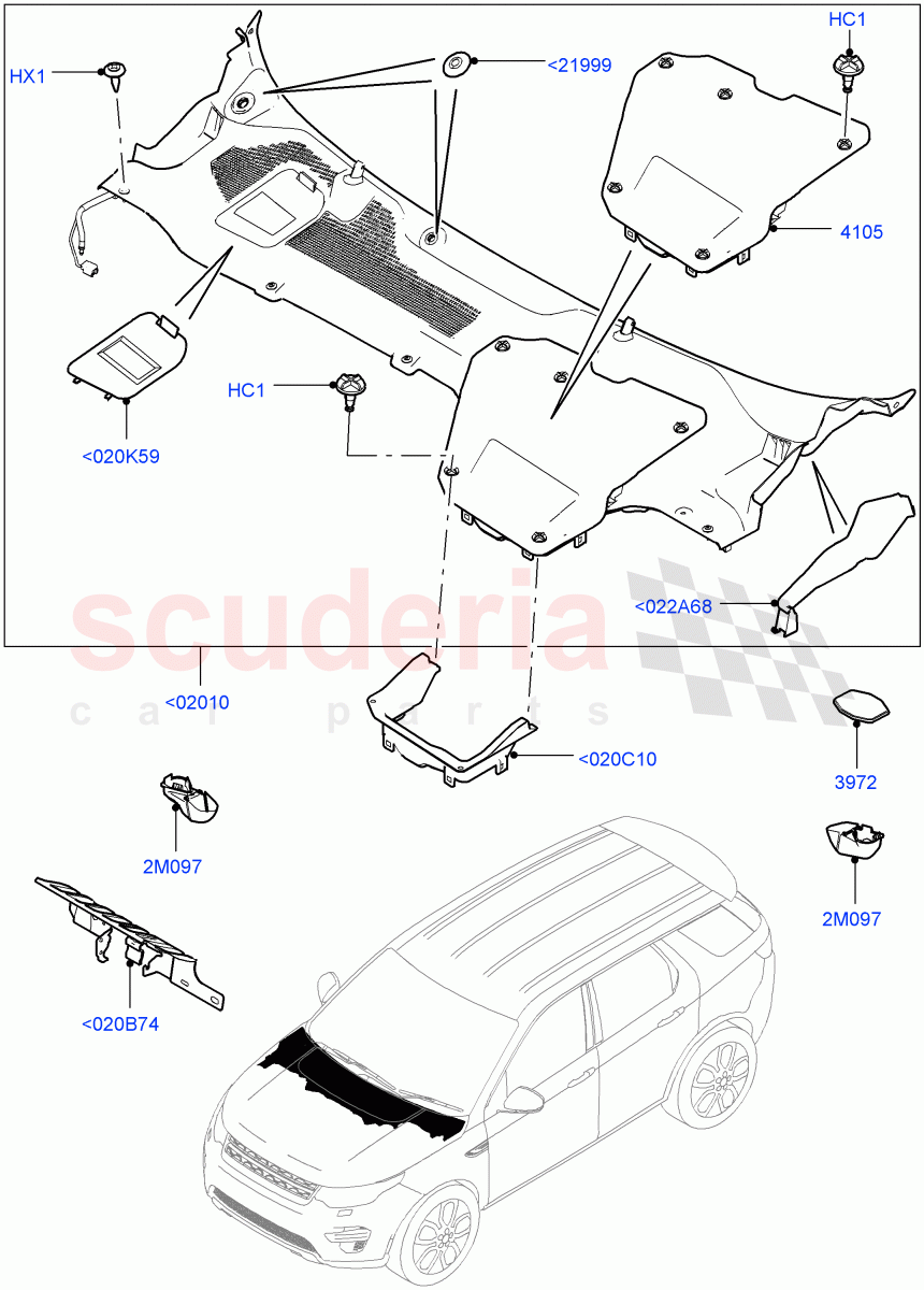 Cowl/Panel And Related Parts(Itatiaia (Brazil))((V)FROMGT000001) of Land Rover Land Rover Discovery Sport (2015+) [2.2 Single Turbo Diesel]