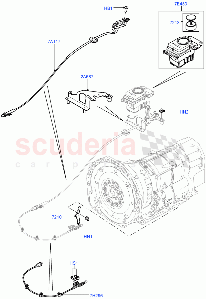 Gear Change-Automatic Transmission(Floor)(4.4L DOHC DITC V8 Diesel,8 Speed Auto Trans ZF 8HP70 4WD)((V)FROMBA000001) of Land Rover Land Rover Range Rover (2010-2012) [3.6 V8 32V DOHC EFI Diesel]