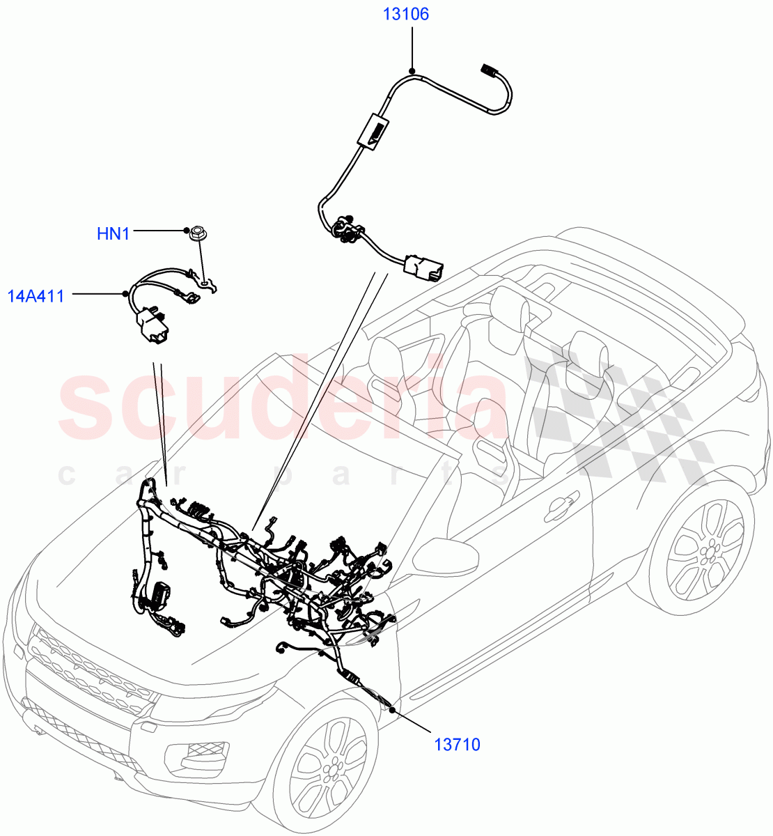 Electrical Wiring - Engine And Dash(Facia)(2 Door Convertible,Halewood (UK))((V)FROMGH000001) of Land Rover Land Rover Range Rover Evoque (2012-2018) [2.0 Turbo Petrol GTDI]
