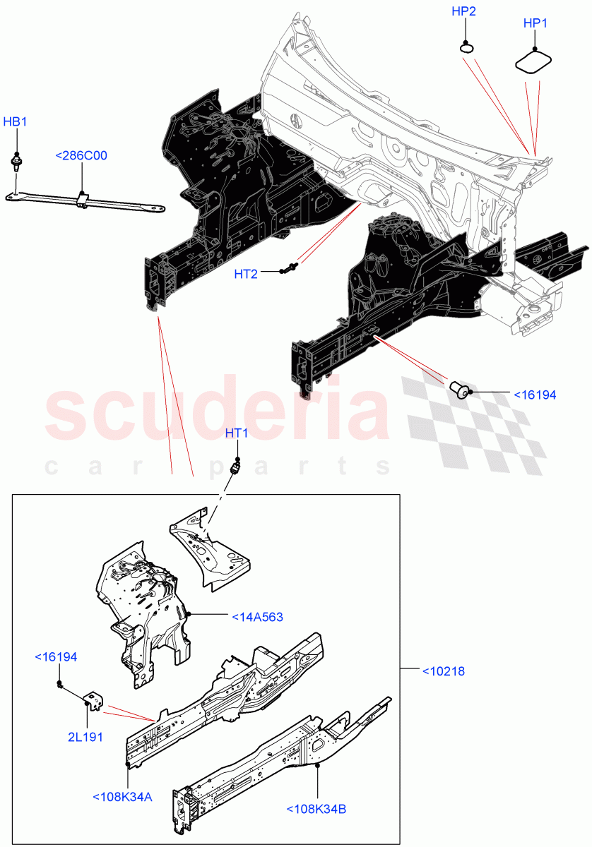 Front Panels, Aprons & Side Members(Nitra Plant Build, Reinforcement - Member)((V)FROMK2000001) of Land Rover Land Rover Discovery 5 (2017+) [3.0 I6 Turbo Petrol AJ20P6]