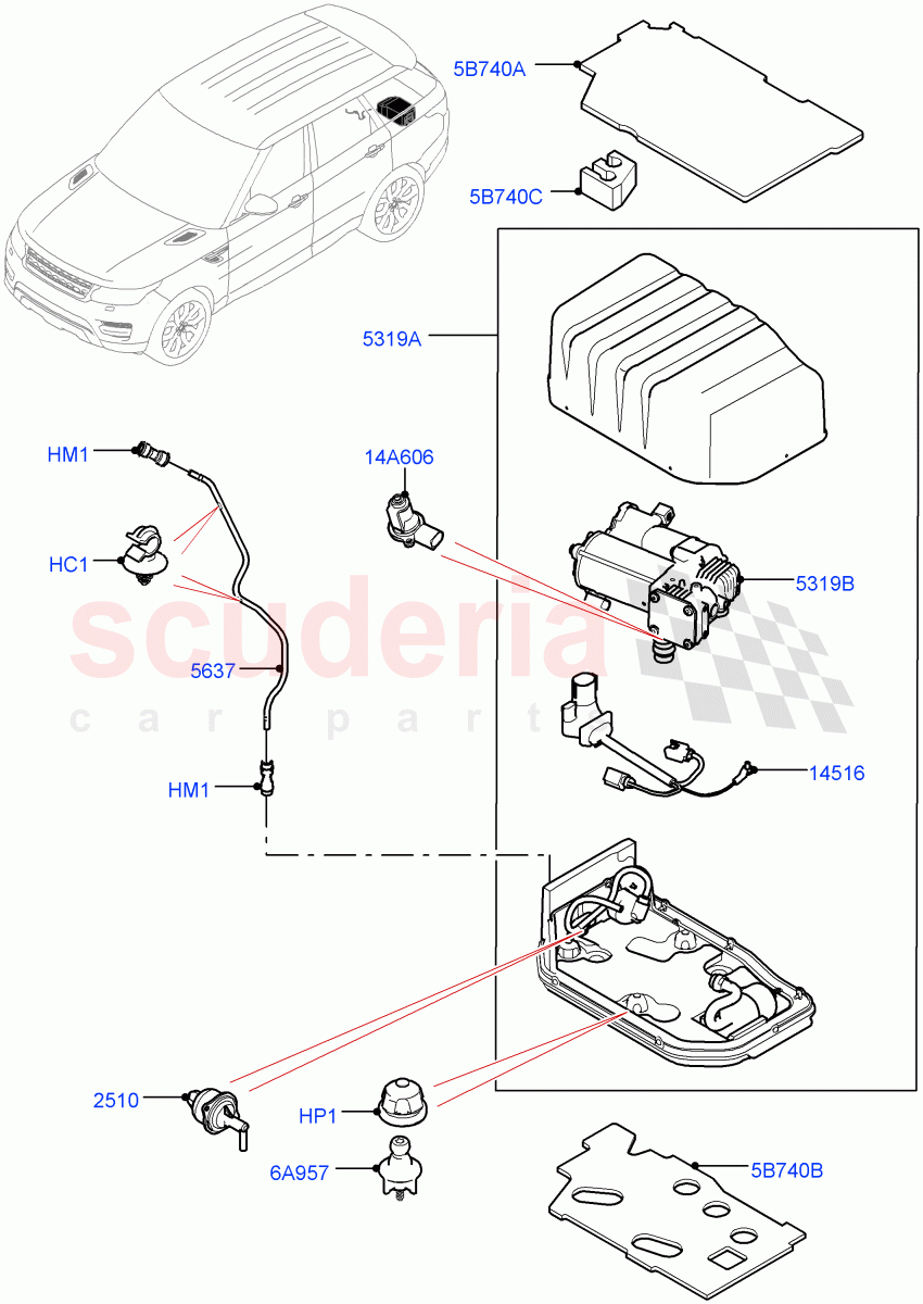 Air Suspension Compressor And Lines(Compressor Assy)(2.0L AJ200P Hi PHEV)((V)FROMJA000001) of Land Rover Land Rover Range Rover Sport (2014+) [4.4 DOHC Diesel V8 DITC]