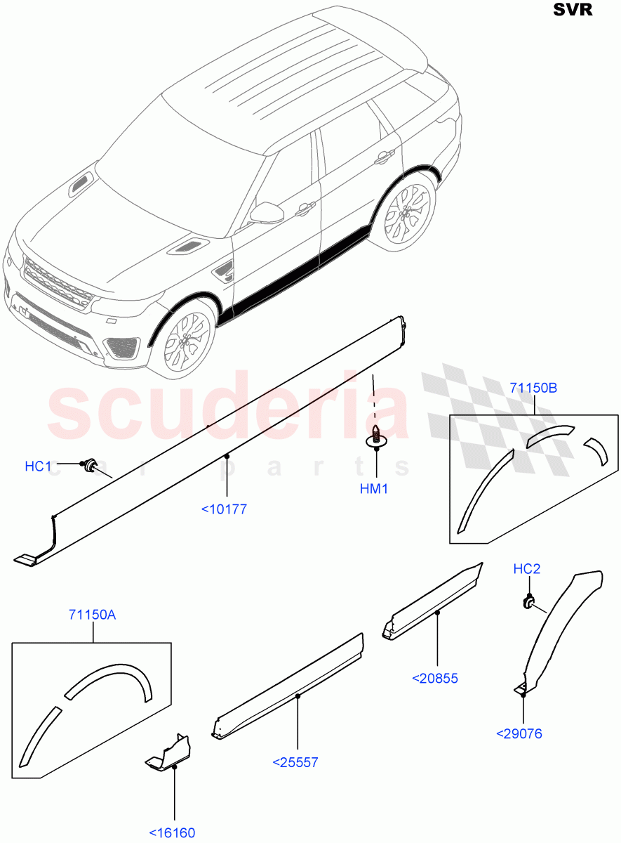 Body Mouldings(SVR Version,SVR)((V)FROMFA000001) of Land Rover Land Rover Range Rover Sport (2014+) [2.0 Turbo Petrol AJ200P]