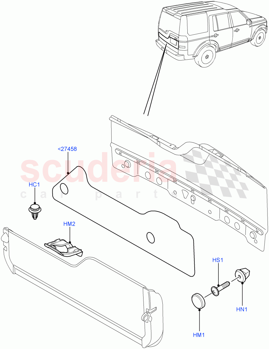 Back Door/Tailgate Trim Instllation((V)FROMAA000001) of Land Rover Land Rover Discovery 4 (2010-2016) [3.0 Diesel 24V DOHC TC]