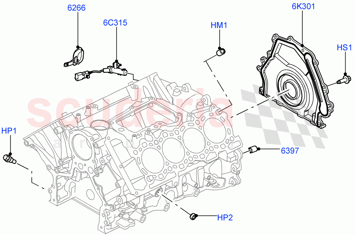 Cylinder Block And Plugs(4.4L DOHC DITC V8 Diesel)((V)FROMBA000001) of Land Rover Land Rover Range Rover (2010-2012) [4.4 DOHC Diesel V8 DITC]