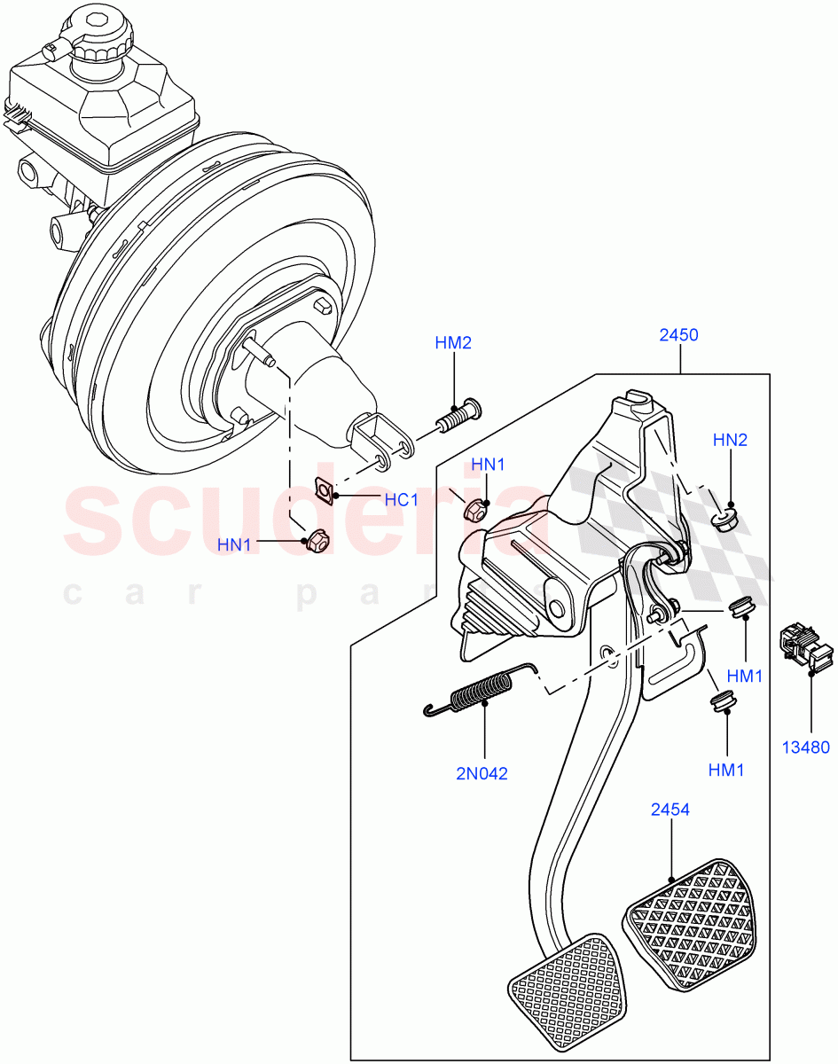 Brake And Clutch Controls((V)FROMAA000001) of Land Rover Land Rover Range Rover (2010-2012) [4.4 DOHC Diesel V8 DITC]