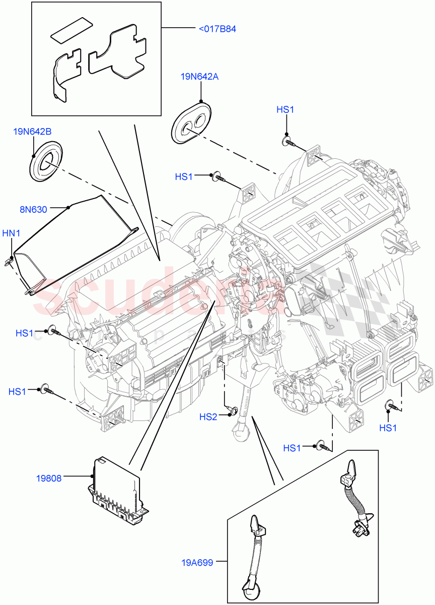 Heater/Air Cond.External Components(Main Unit) of Land Rover Land Rover Range Rover Sport (2014+) [5.0 OHC SGDI SC V8 Petrol]