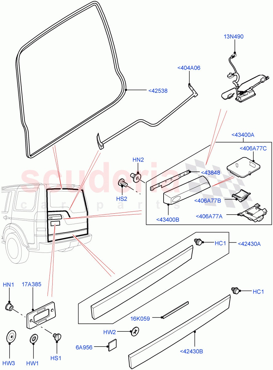 Luggage Compartment Door(Finisher And Seals)((V)FROMAA000001) of Land Rover Land Rover Discovery 4 (2010-2016) [5.0 OHC SGDI NA V8 Petrol]