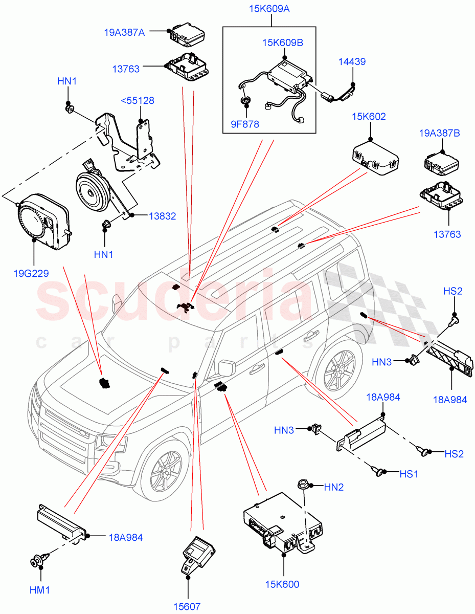 Anti-Theft Alarm Systems of Land Rover Land Rover Defender (2020+) [5.0 OHC SGDI SC V8 Petrol]