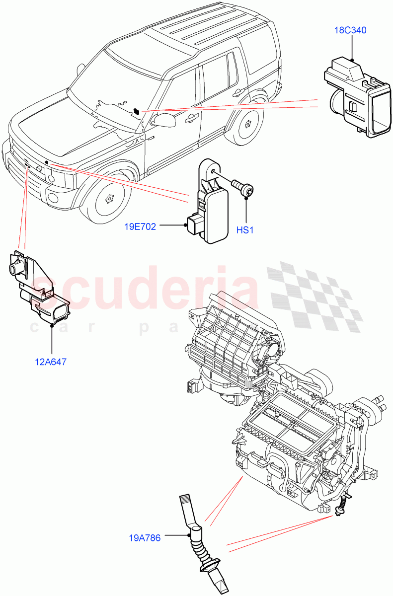Heater/Air Cond.External Components((V)FROMAA000001) of Land Rover Land Rover Discovery 4 (2010-2016) [2.7 Diesel V6]