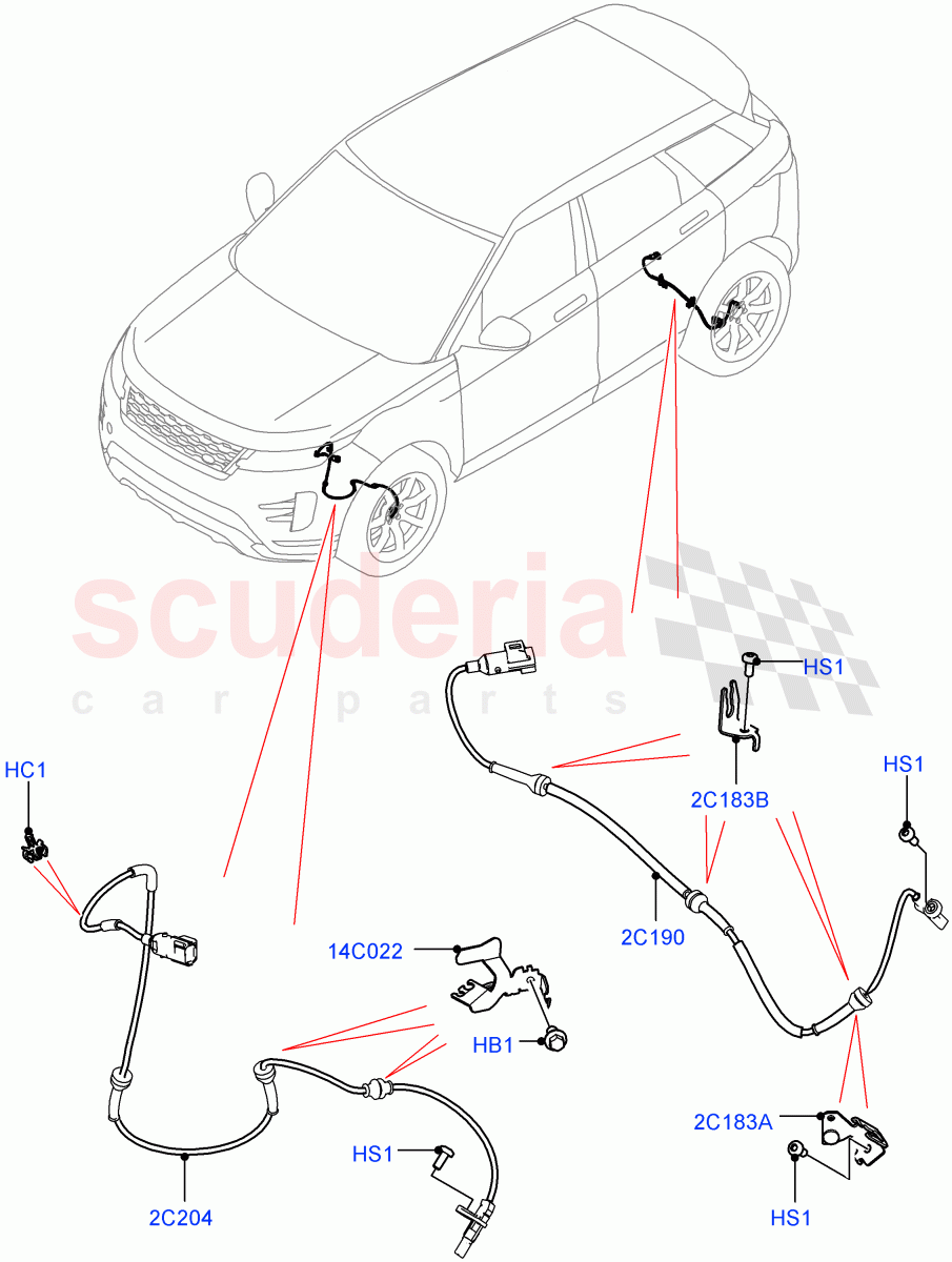 Anti-Lock Braking System(ABS/Speed Sensor)(Changsu (China)) of Land Rover Land Rover Range Rover Evoque (2019+) [1.5 I3 Turbo Petrol AJ20P3]