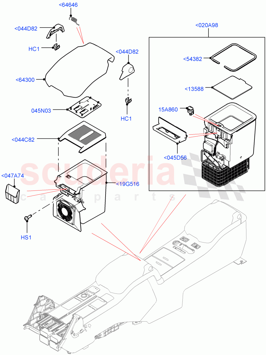Console - Floor(For Stowage Boxes And Lids, Front) of Land Rover Land Rover Range Rover (2012-2021) [3.0 DOHC GDI SC V6 Petrol]