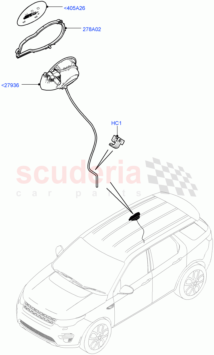 Fuel Tank Filler Door And Controls(Itatiaia (Brazil))((V)FROMGT000001) of Land Rover Land Rover Discovery Sport (2015+) [2.0 Turbo Petrol AJ200P]