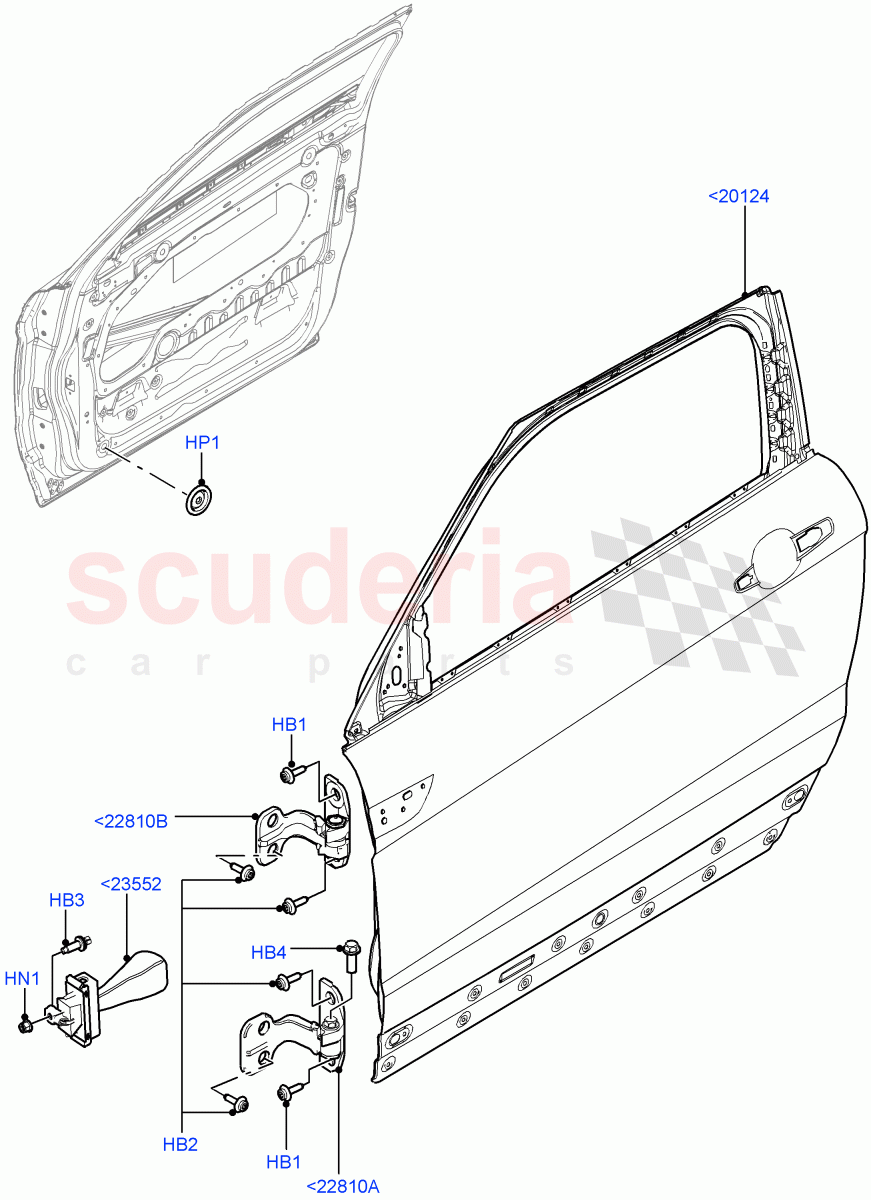 Front Doors, Hinges & Weatherstrips(Door And Fixings)(Changsu (China))((V)FROMEG000001) of Land Rover Land Rover Range Rover Evoque (2012-2018) [2.0 Turbo Petrol GTDI]