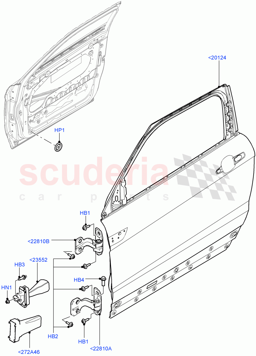 Front Doors, Hinges & Weatherstrips(Door And Fixings)(Itatiaia (Brazil))((V)FROMGT000001) of Land Rover Land Rover Range Rover Evoque (2012-2018) [2.2 Single Turbo Diesel]