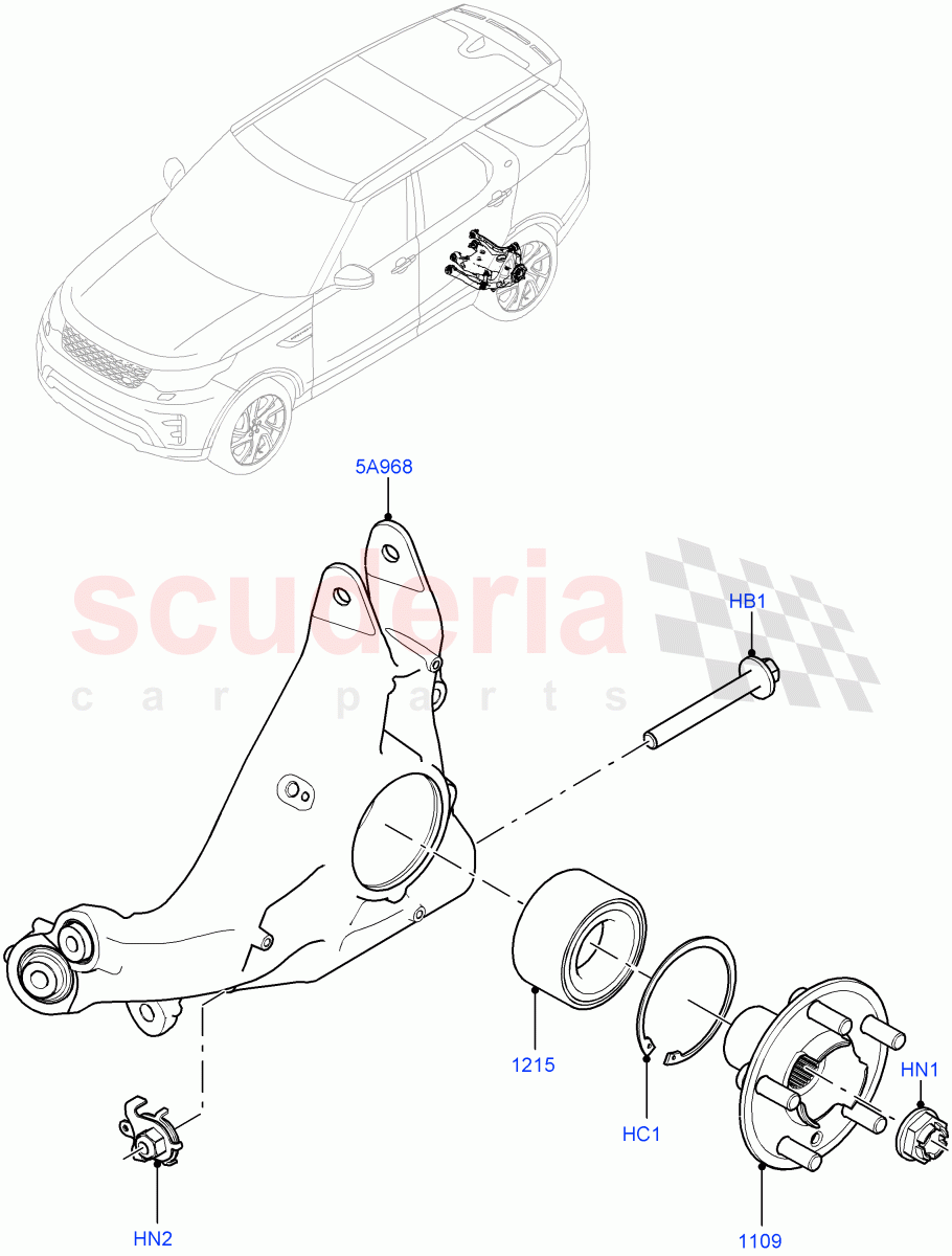 Rear Knuckle And Hub(Solihull Plant Build)((V)FROMHA000001) of Land Rover Land Rover Discovery 5 (2017+) [3.0 I6 Turbo Diesel AJ20D6]