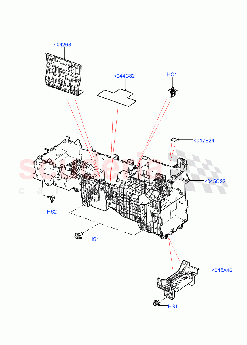 Console - Floor(Solihull Plant Build, Internal Components)((V)FROMHA000001) of Land Rover Land Rover Discovery 5 (2017+) [3.0 Diesel 24V DOHC TC]