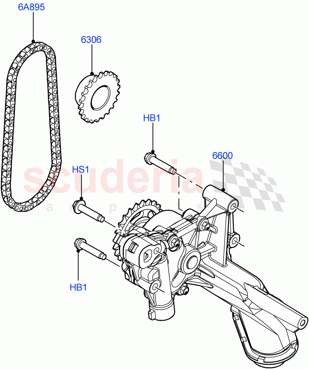 Oil Pump(2.2L CR DI 16V Diesel,2.2L DOHC EFI TC DW12) of Land Rover Land Rover Discovery Sport (2015+) [2.2 Single Turbo Diesel]