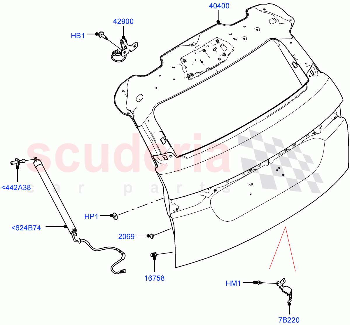 Luggage Compartment Door(Door And Fixings)(Changsu (China)) of Land Rover Land Rover Range Rover Evoque (2019+) [2.0 Turbo Diesel AJ21D4]