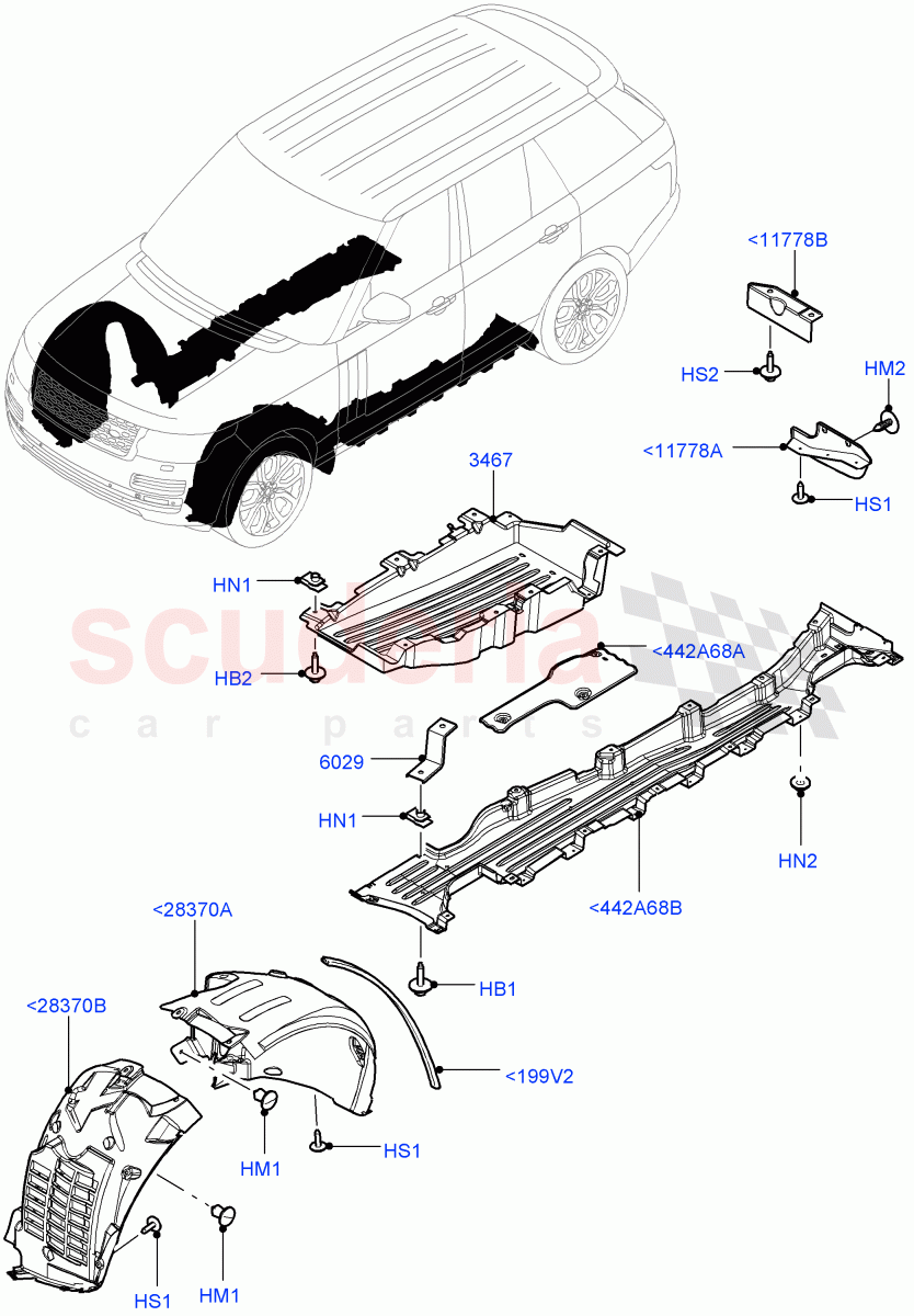 Front Panels, Aprons & Side Members(Apron) of Land Rover Land Rover Range Rover (2012-2021) [3.0 I6 Turbo Diesel AJ20D6]