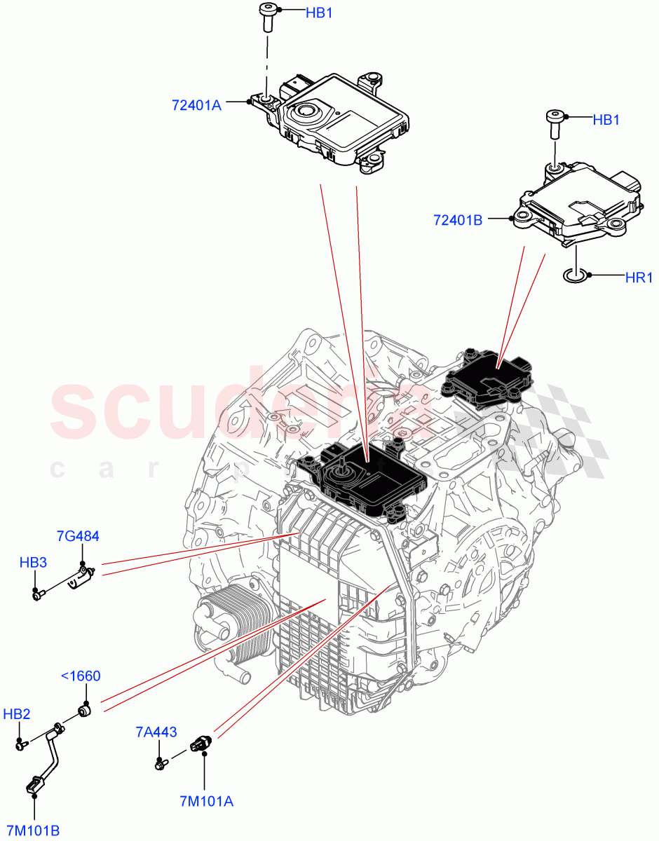 Transmission Modules And Sensors(Transmission Control Module)(1.5L AJ20P3 Petrol High,8 Speed Automatic Trans 8G30,Halewood (UK),1.5L AJ20P3 Petrol High PHEV)((V)FROMLH000001) of Land Rover Land Rover Range Rover Evoque (2019+) [2.0 Turbo Diesel]