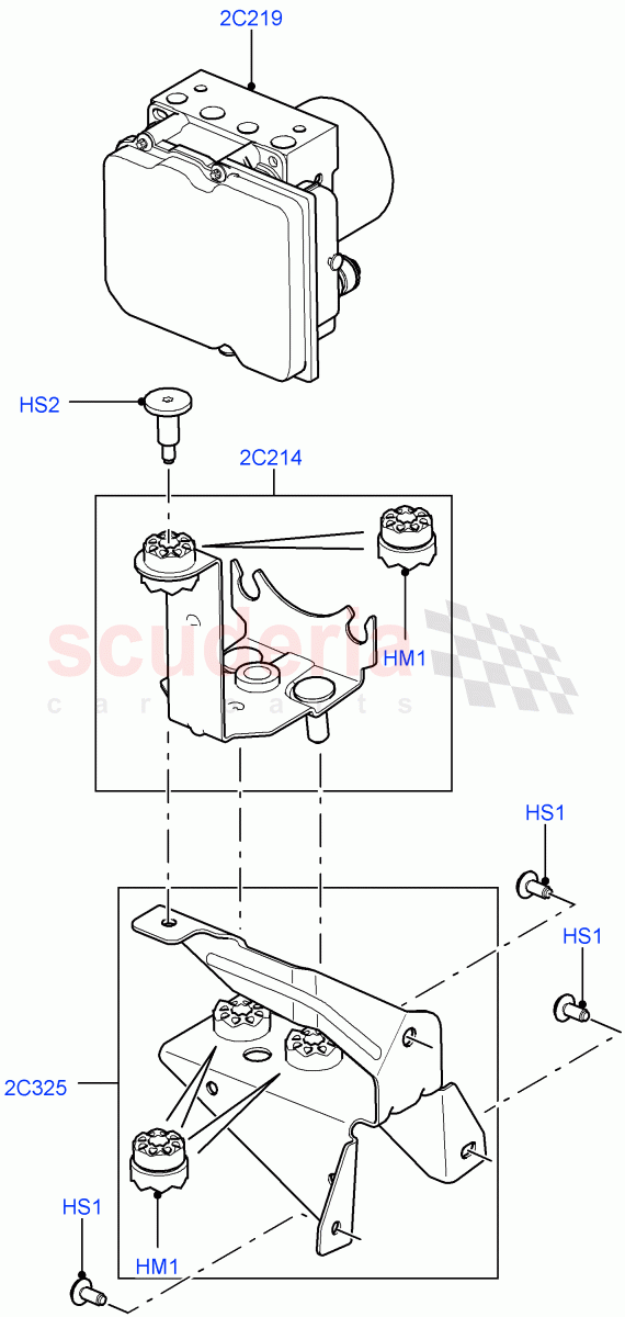 Anti-Lock Braking System(ABS Modulator)((V)FROMAA000001) of Land Rover Land Rover Range Rover (2010-2012) [3.6 V8 32V DOHC EFI Diesel]