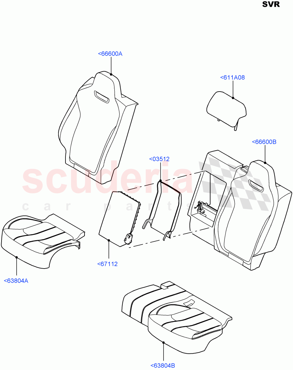 Rear Seat Covers(SVR Version,SVR)((V)FROMFA000001) of Land Rover Land Rover Range Rover Sport (2014+) [2.0 Turbo Petrol GTDI]