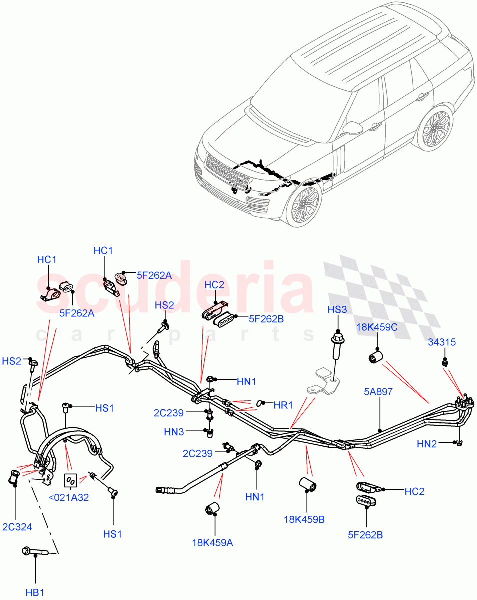 Active Anti-Roll Bar System(ARC Pipes, Front)(Electronic Air Suspension With ACE)((V)FROMKA000001) of Land Rover Land Rover Range Rover (2012-2021) [4.4 DOHC Diesel V8 DITC]