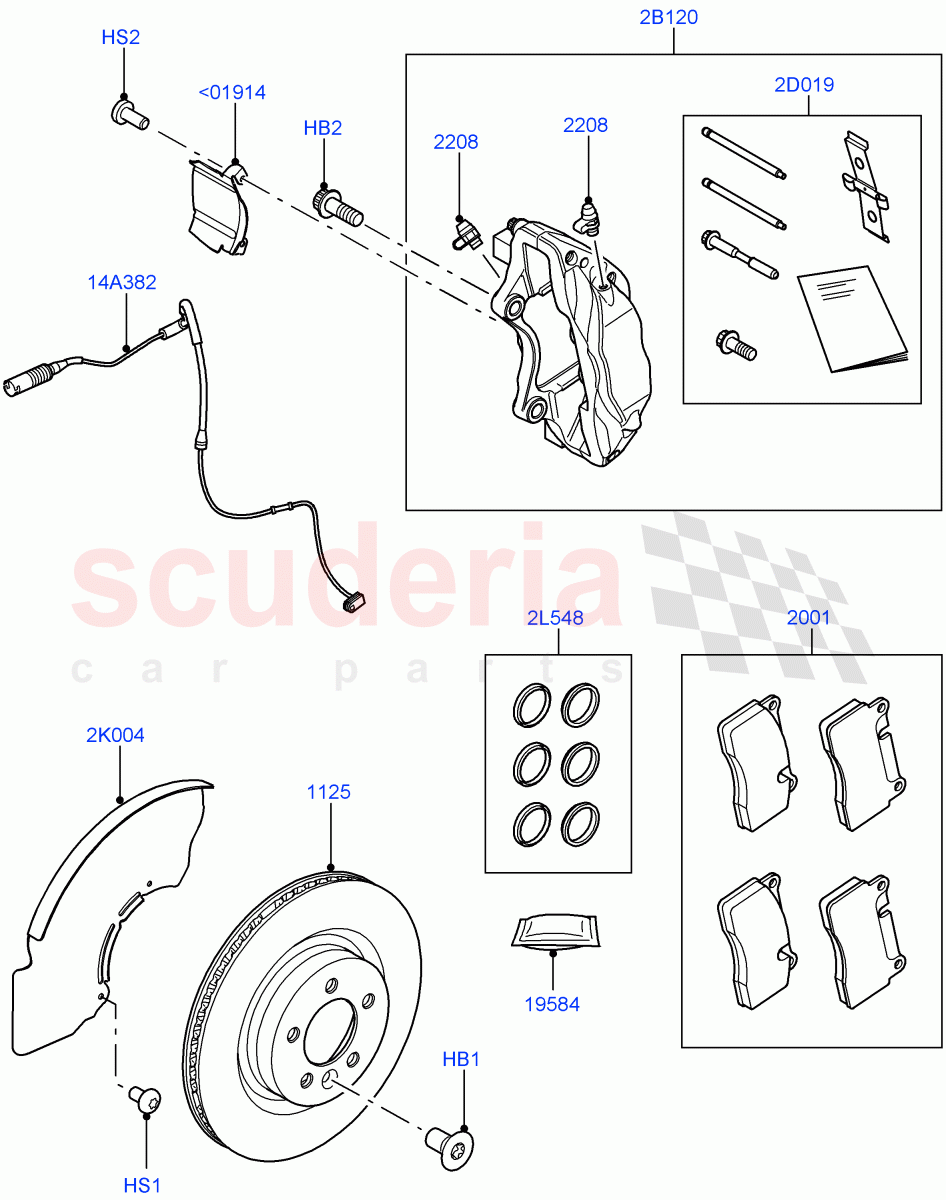 Front Brake Discs And Calipers of Land Rover Land Rover Range Rover Sport (2014+) [4.4 DOHC Diesel V8 DITC]