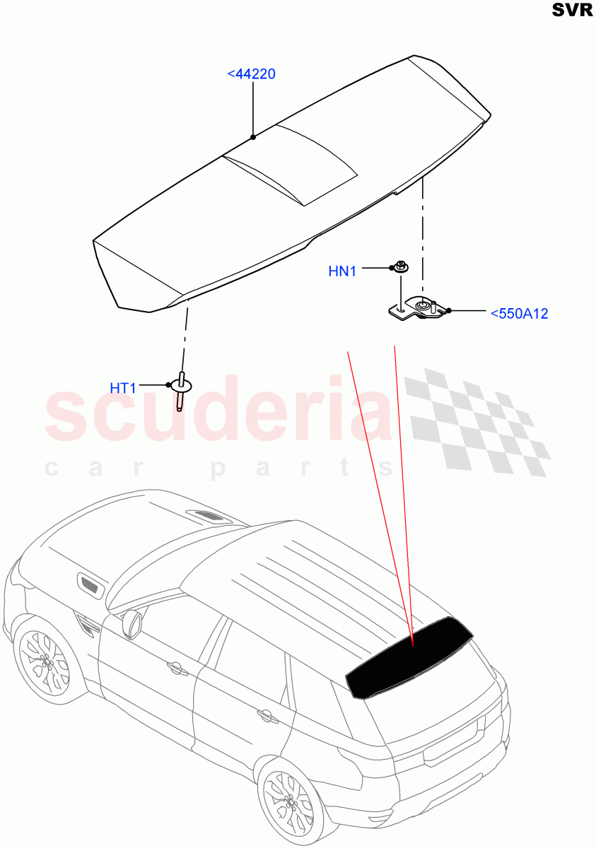 Spoiler And Related Parts(SVR Version,SVR)((V)FROMFA000001) of Land Rover Land Rover Range Rover Sport (2014+) [3.0 I6 Turbo Petrol AJ20P6]