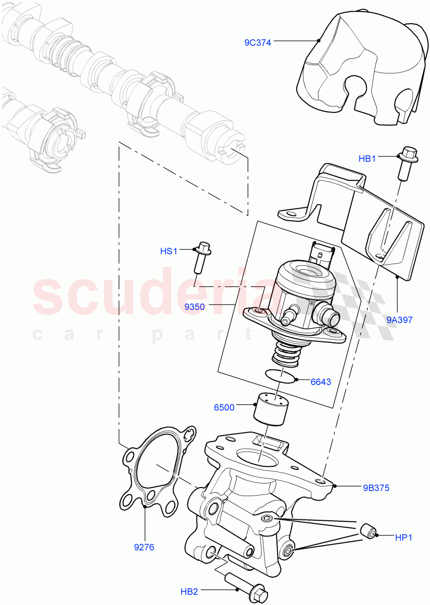 Fuel Injection Pump-Engine Mounted(Up To Engine Serial Number - 071111153004)(2.0L 16V TIVCT T/C 240PS Petrol,Halewood (UK)) of Land Rover Land Rover Range Rover Evoque (2012-2018) [2.0 Turbo Petrol GTDI]