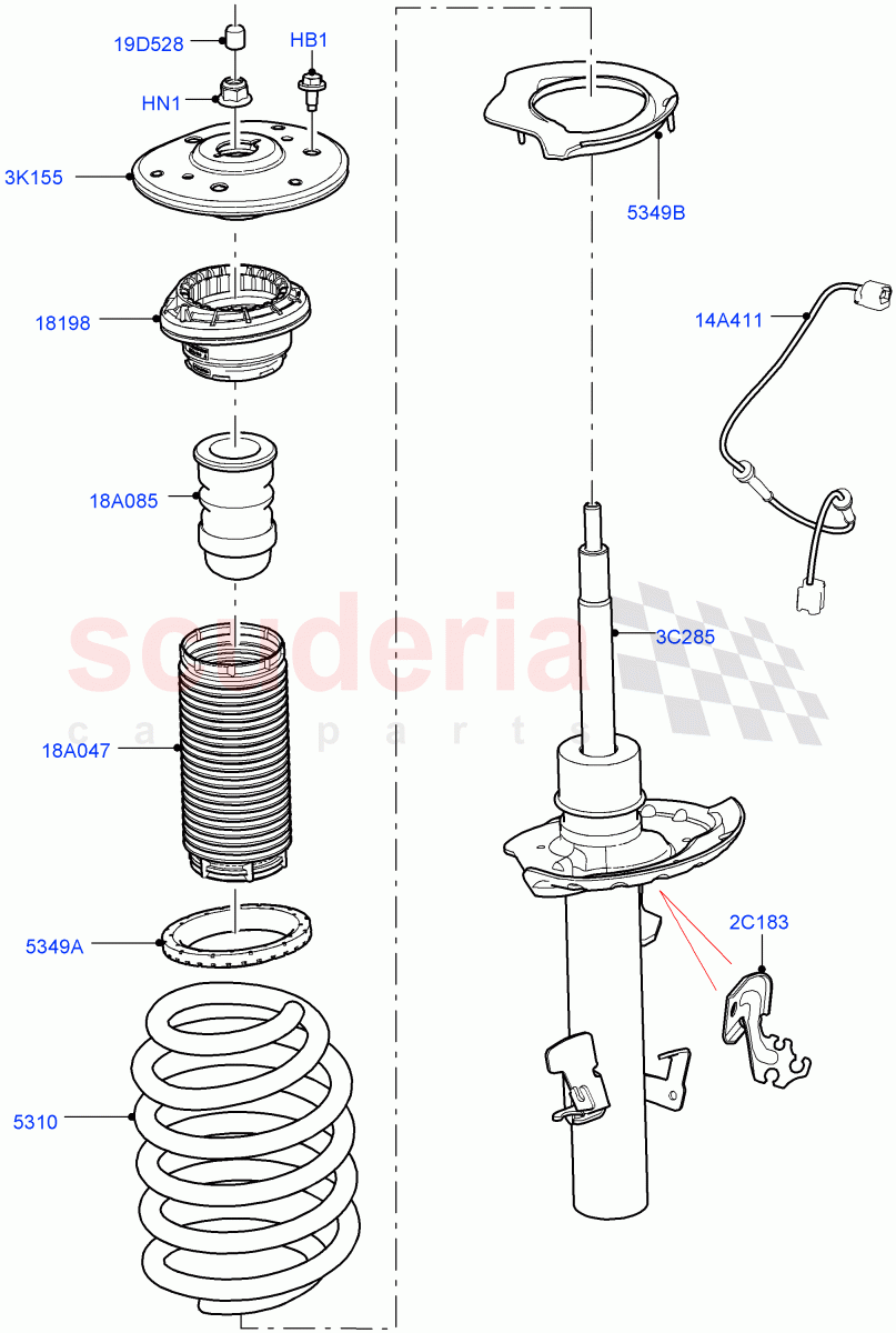 Front Suspension Struts And Springs(Changsu (China))((V)FROMFG000001) of Land Rover Land Rover Discovery Sport (2015+) [2.2 Single Turbo Diesel]